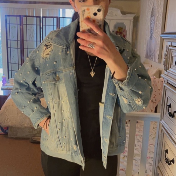 Free People Pearl Denim Jacket - Small - Picture 5 of 7
